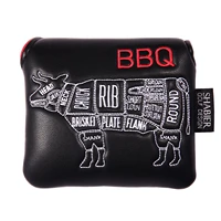 waterproof pu leather bbq black golf club headcover square large mallet putter cover