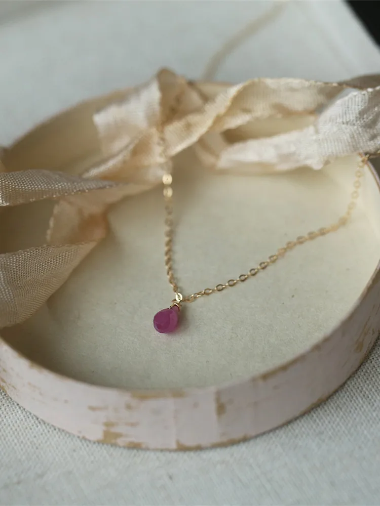 Сливовый приготовленный розовый сапфир сумка из золота 4 карата японская мода