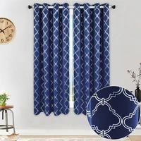 modern blackout window curtain for living room blue stripe high shading custom solid color bedroom windows curtain door