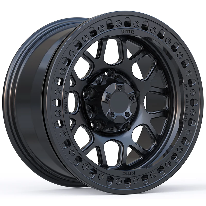 

Customized Off-Road Vehicle Matte Black Alloy Wheels forged 17 inch 6x139.7 6061-T6 wheel with beadlock ring