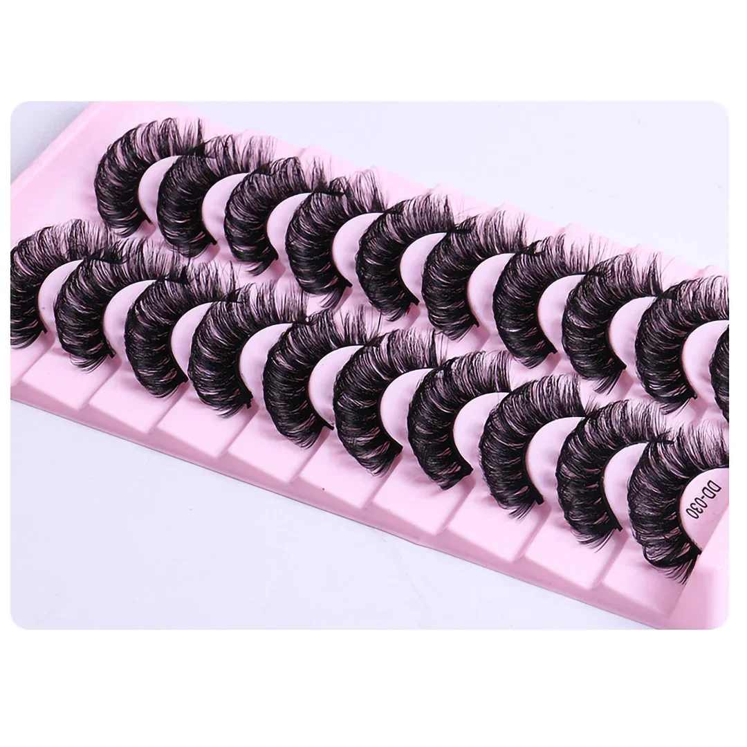 10 пар DD Curl Lashes русские полосатые ресницы 3D норковые натуральные длинные