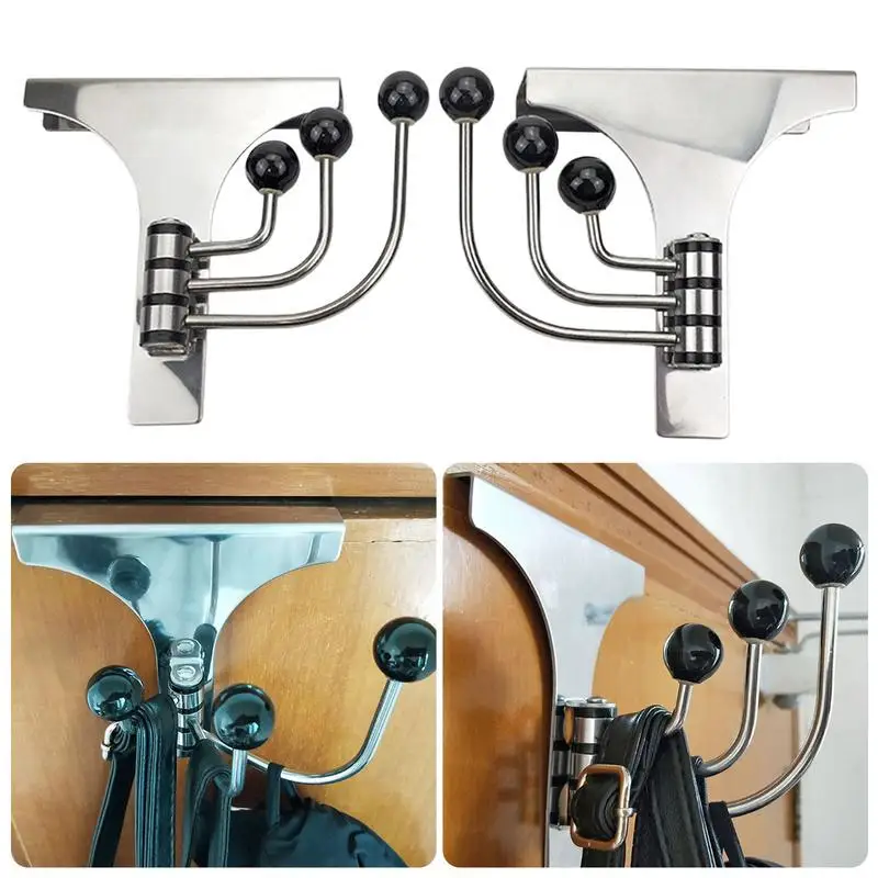 

Over The Door Hanger Heavy-Duty Over The Door Hooks 3 Movable Hangers Equipped For Convenient Robe/Towel/Clothes Organizer