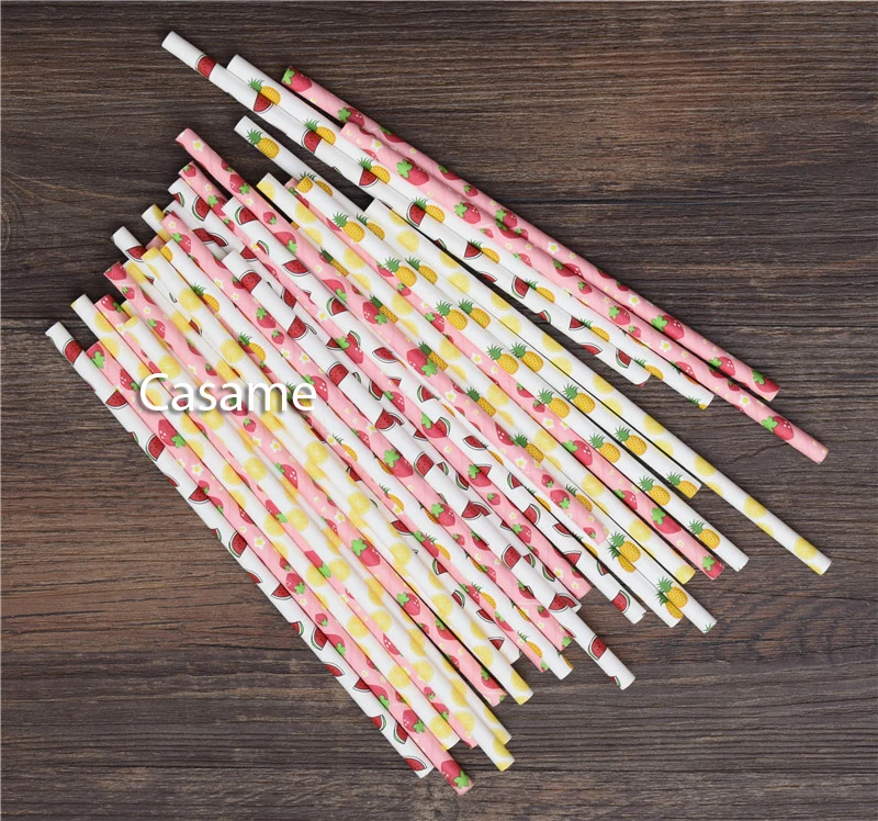 Doughnut Themed Paper Straws  Donut Colors Pink Blue Yellow  25-100Pcs party wedding gift paper straw images - 6