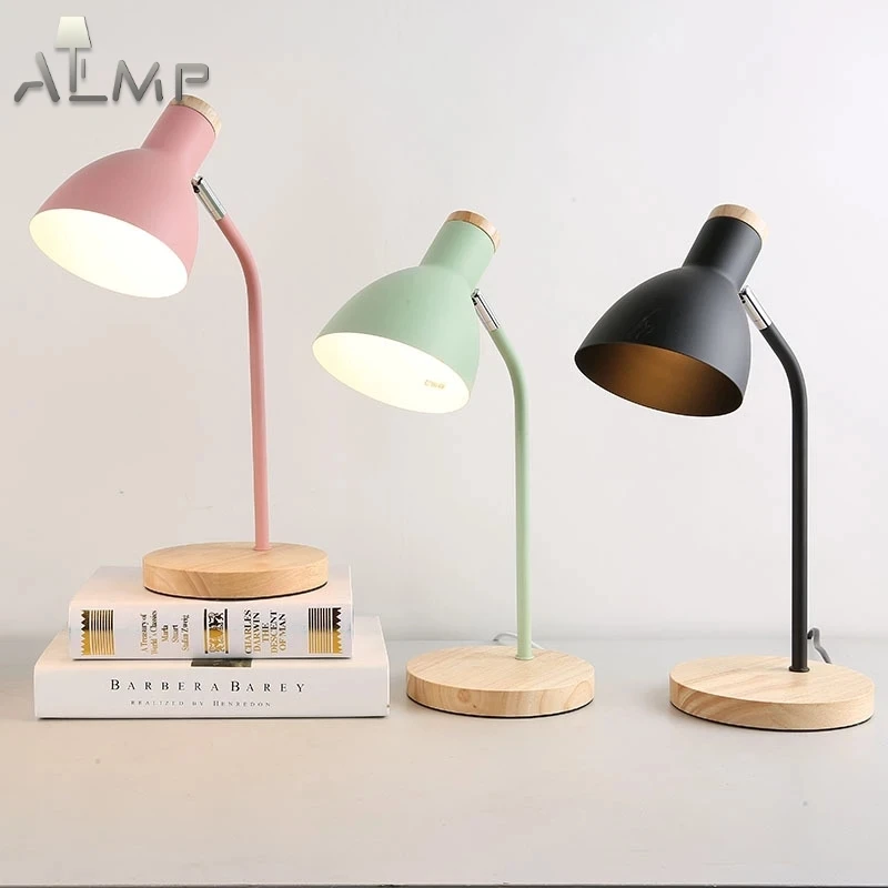 

2022 светодиодный многоугловая креативная Скандинавская деревянная настольная лампа из железа с защитой глаз настольная лампа для чтения го...
