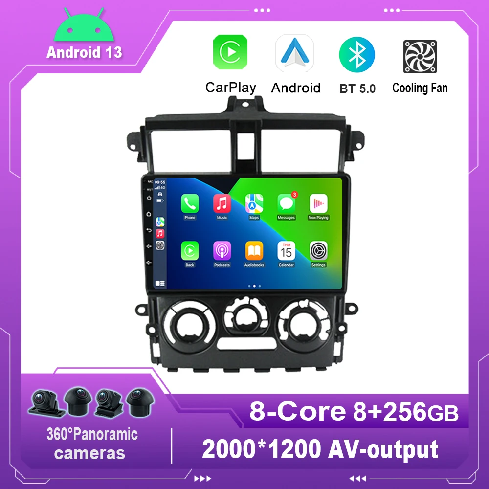 

Автомагнитола 9 дюймов, Android 13,0, мультимедийный видеоплеер, навигация для Mitsubishi Colt Plus 2007-2012, 2din, 2 din, dvd