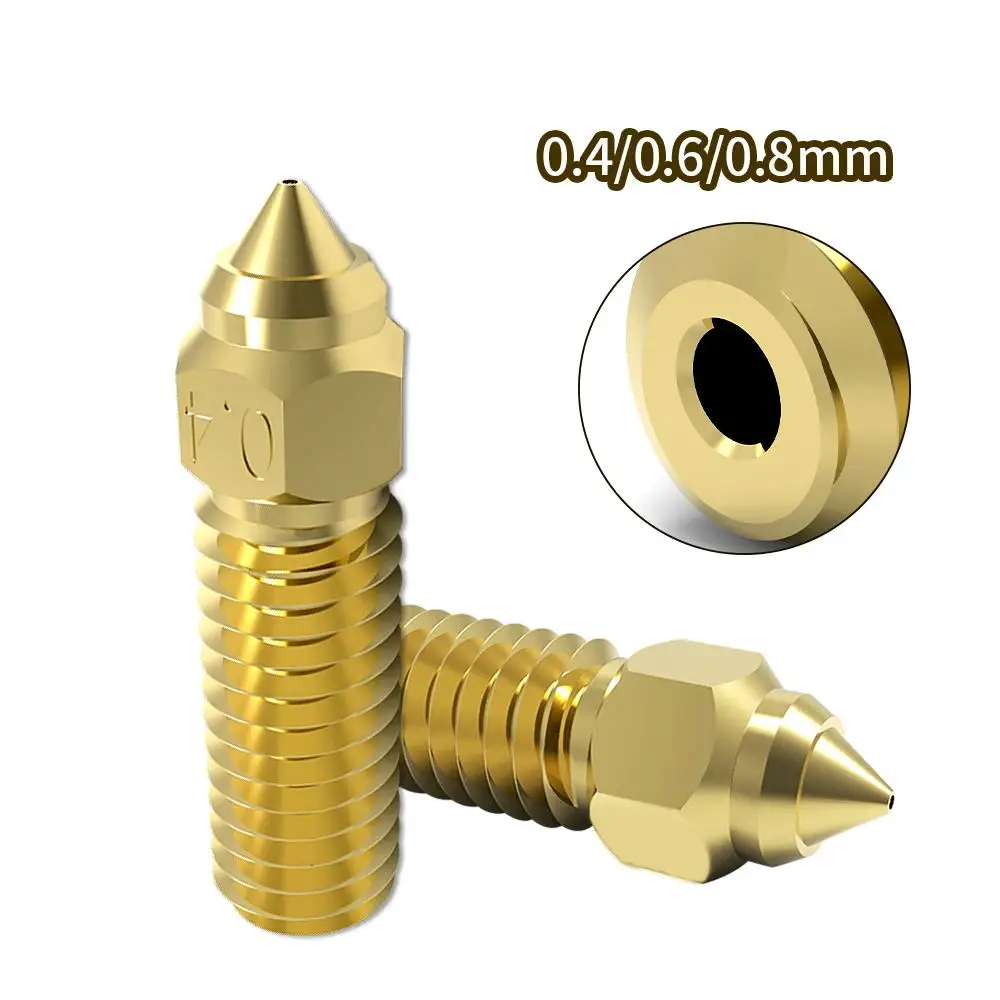 

3D Printer K1 Brass Volcano Nozzle Kit M6 0.2/0.4/0.6/0.8/1.0mm For K1 FDM 3D Printer Parts Non Stick Filament