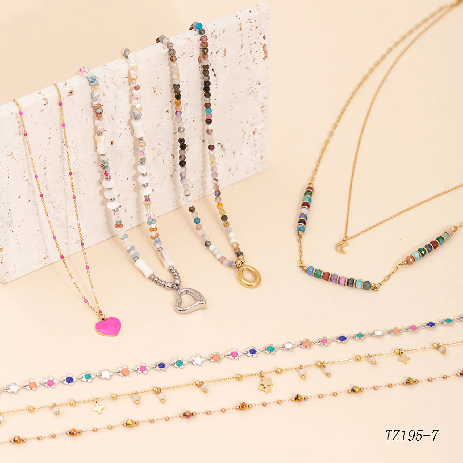 Гибкий чокер из натурального камня для женщин-неподвластная элегантность