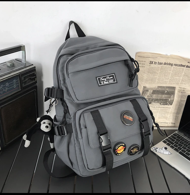 

7916 college students, all-match high-value schoolbag, niche design campus backpack