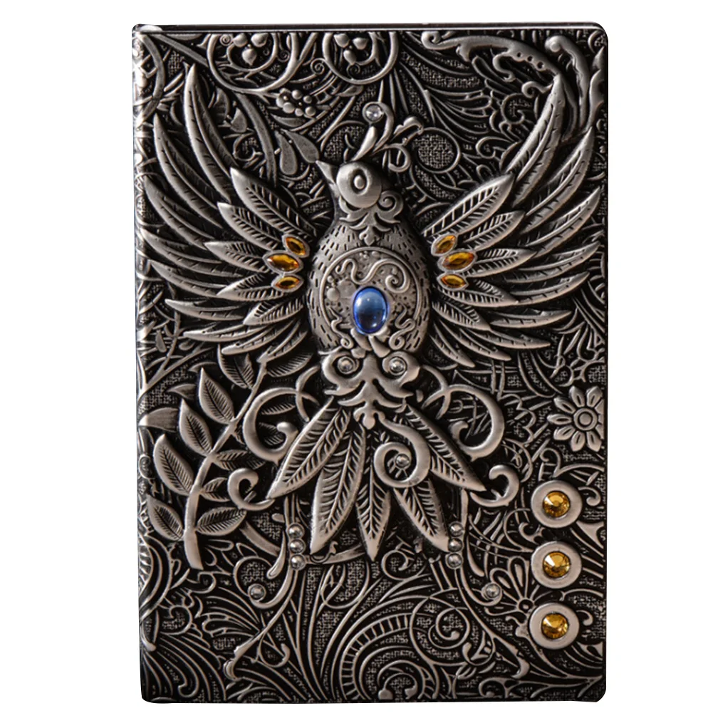 

Gift Notebook Journal Home Retro Writing Pads PU Cover Travel Hardcover Phoenix Embossed Diary Handcraft School