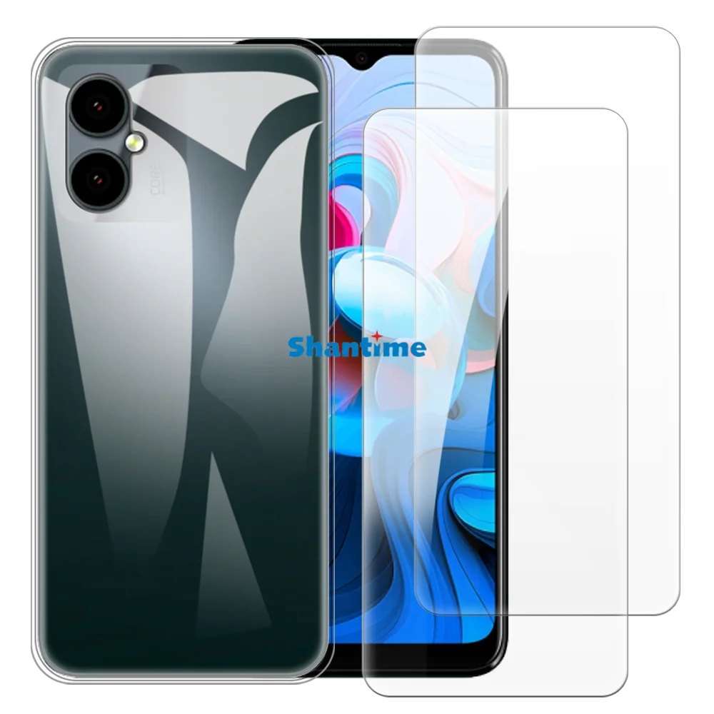 Мягкий чехол + комплект из 2 защитных пленок закаленного стекла для SPC Discovery SE