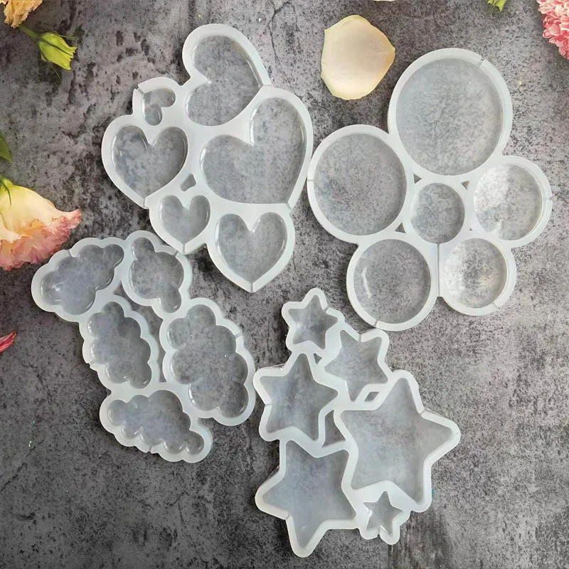 

Various Styles Epoxy Resin Lollipop Silicone Mold Star Heart Round Flowers Molds for Hard Candy Cake Decorating Sugarcraft Tools