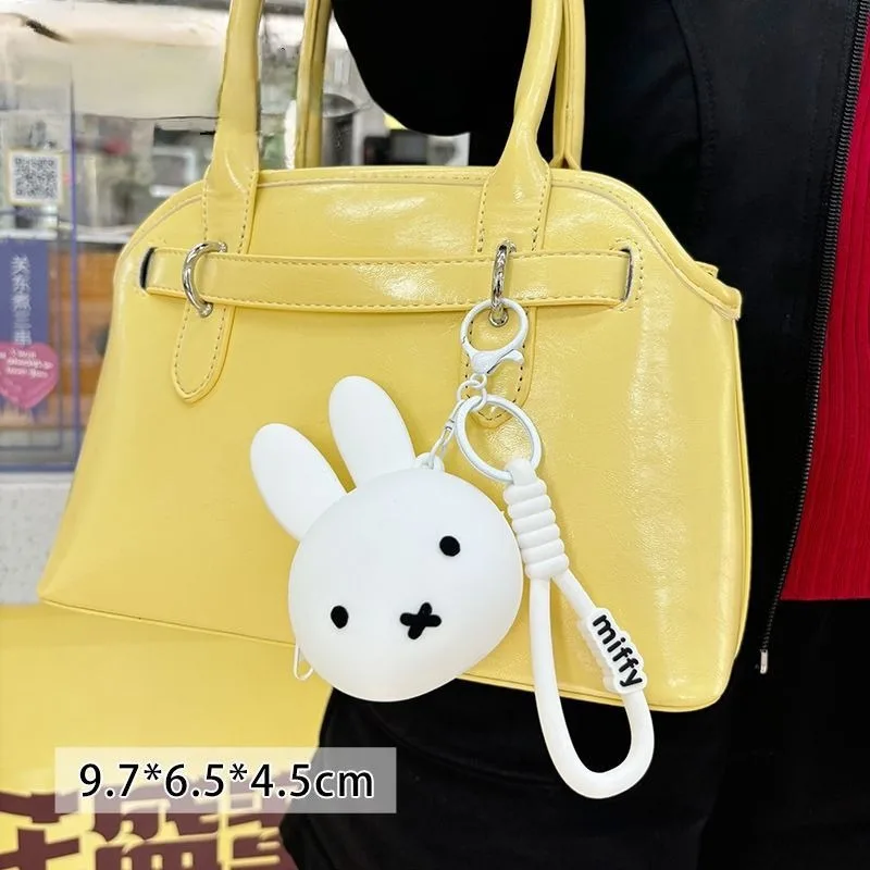 Фото Miffy Kawaii аниме натуральный кролик силиконовый мультфильм милые мини-наушники пара кулон ключ наушники сумка для хранения монет Рождество №3