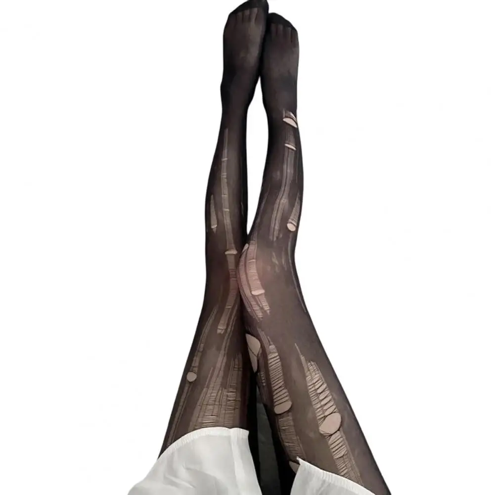 

Женские колготки, прозрачные ажурные сексуальные рваные чулки с противоударной линией, женские модные тканевые аксессуары для ночного клуба