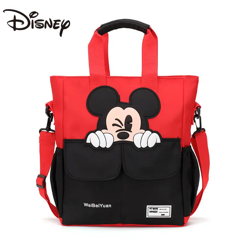 Disney Primary School Tutorial Bag Mickey Tote Bag Shoulder Bag Storage Bag Boys and Girls One Shoulder School Bag Messenger Bag