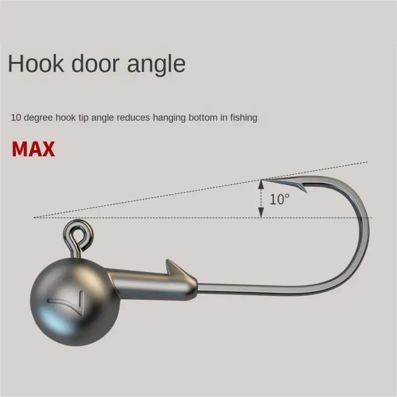 

50PCS Crank Jig Head Hook Fishing Hook Lead Hook Head Jig Lure Hard Bait Soft Worm Fishhook Jig Hook Fishing Fishhook