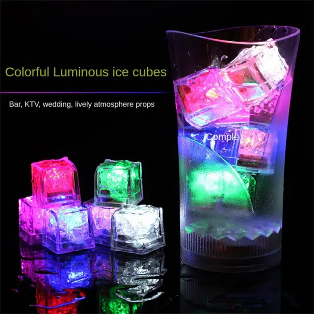 1PC Luminous Led Ice Cubes Colorful Romantic Super Bright Party Festival Toys Gifts for Hotel KTV Bars Party Light Decoration 1