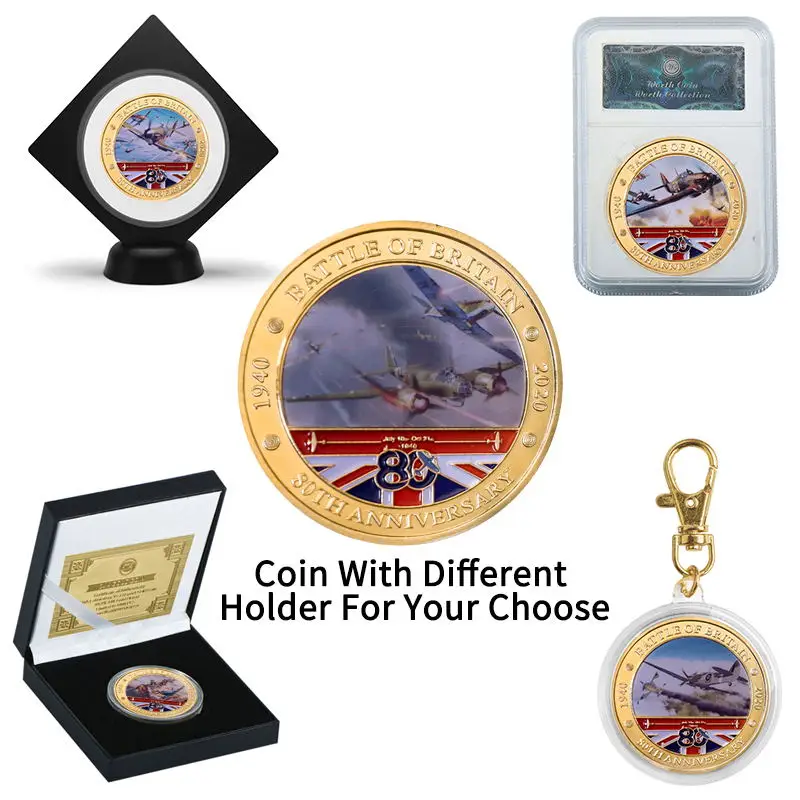 Позолоченные памятные монеты битва Великобритании на 80-ю годовщину военные