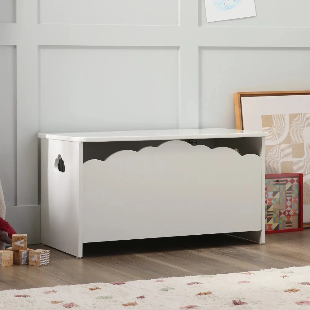 

Manor Park 30” Modern Scalloped Youth Toy Chest, White