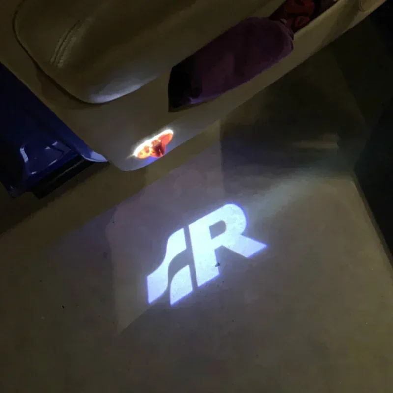 2Pcs LED Car Door Welcome Lights Projector Courtesy Lamp for Golf 5 6 7 8 SR R LINE LOGO Tiguan Arteon CC Jetta Passat EOS POLO