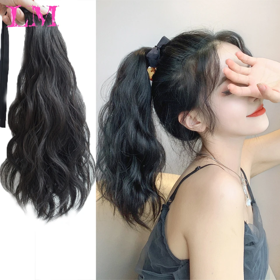 Strap style water wave pattern wig ponytail short natural simulation hair net red high ponytail wig women's light and thin wig b