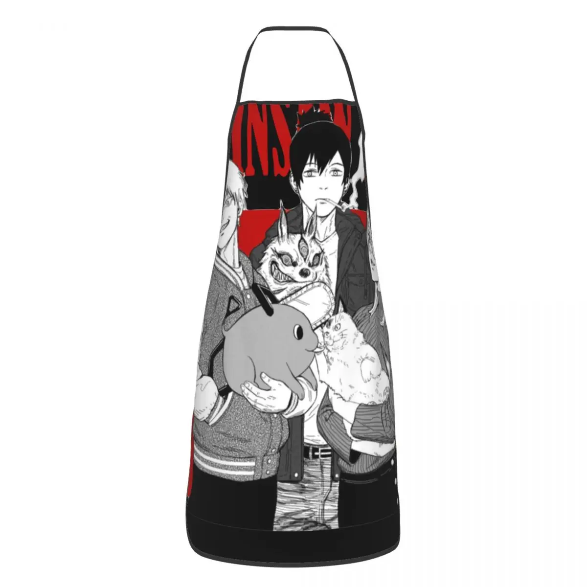 

Chainsaw Man Denji Aki Power Anime Aprons Unisex Waterproof Cafe Bibs Painting Pinafore