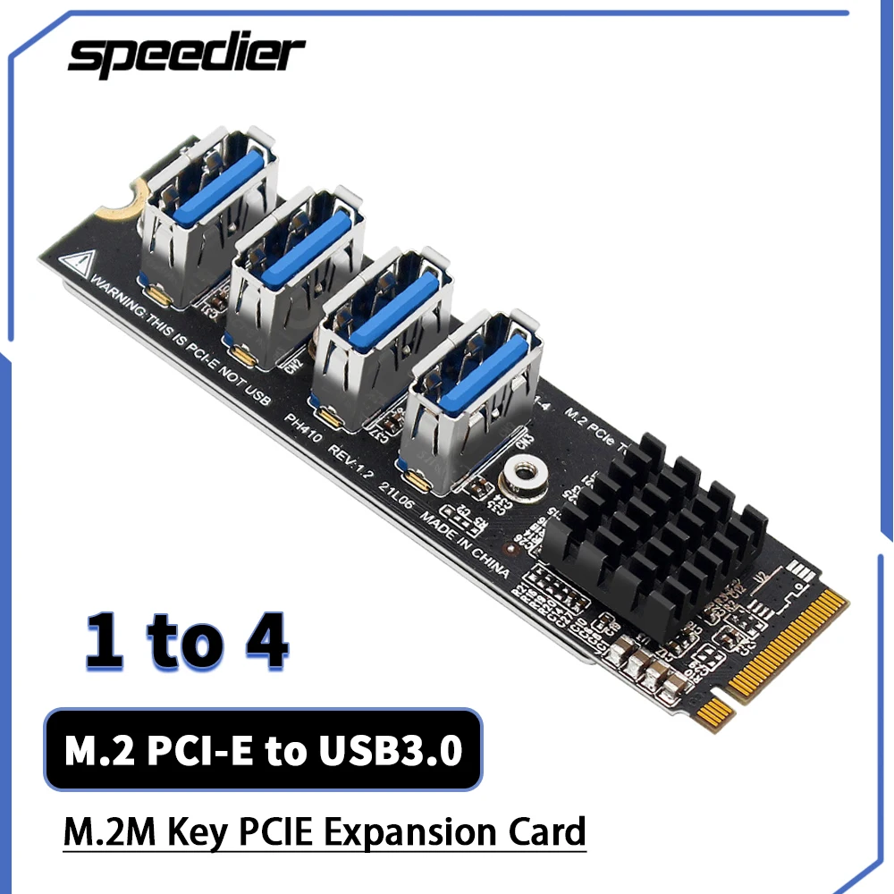 

Плата расширения M.2 M-Key Pcie, плата расширения M.2 к Pci-E X1 с 4 портами USB3.0, адаптер расширения графической карты ASM1184E M.2