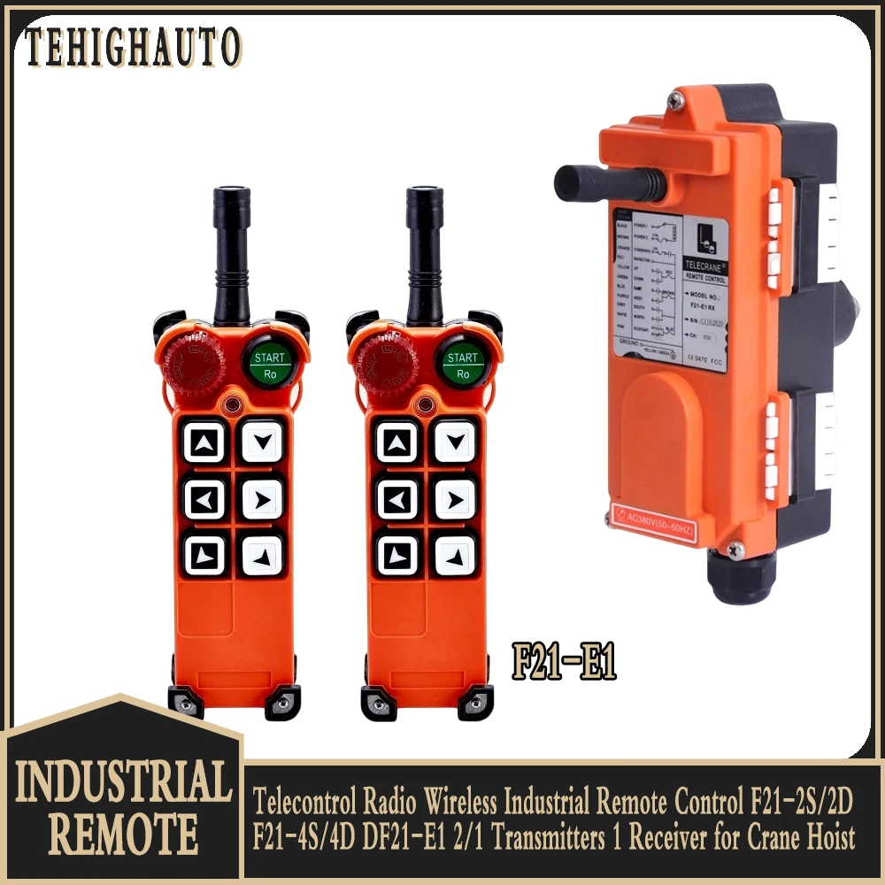 Wireless Industrial Remote Controller F21-2S/4S/E1/2D/4D 1/2 Transmitters 1 Receiver  Electric Hoist Wireless Switches