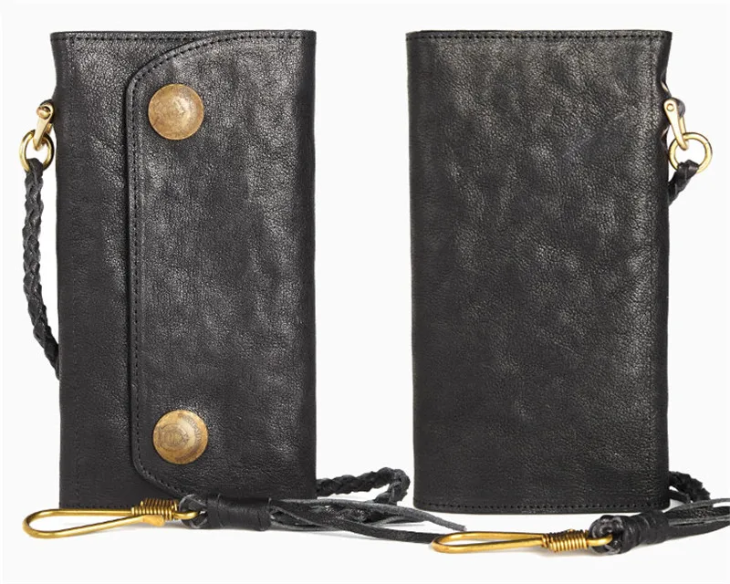 High-quality luxury cowhide men women's wallets casual simple genuine leather multi-function anti-theft phone card holder purse