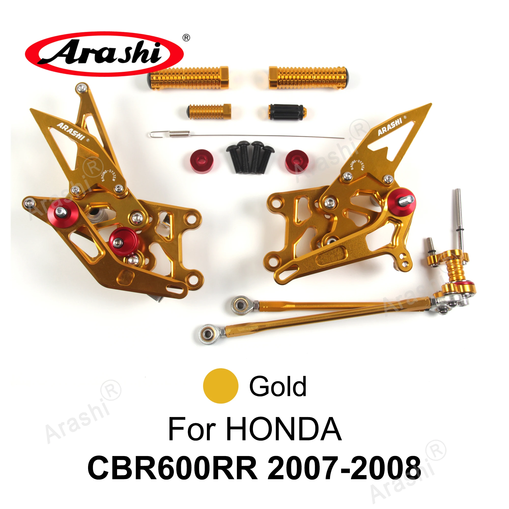 

Arashi 1 комплект для HONDA CBR600RR 2003-2205, регулируемые задние подножки, подножка для водителя CBR 600 CBR600 RR 2004 2005 2006 2007