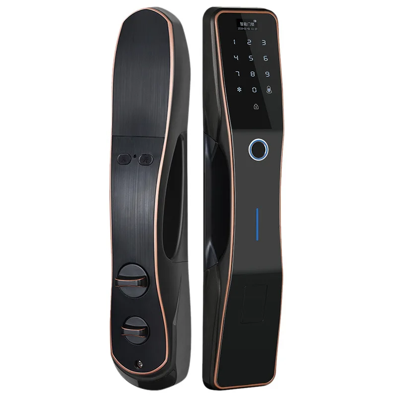 

Household fingerprint lock anti-theft door lock intelligent full-automatic password swipe electronic big door lock steel wooden
