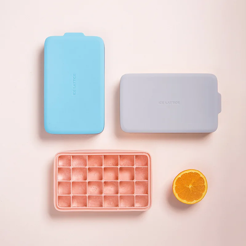 

Silicone Ice Tray Ice Cube Maker Ice Box with Lid Household Small Freezer Refrigerator Frozen Ice Cube Mold Ice Cube Tray