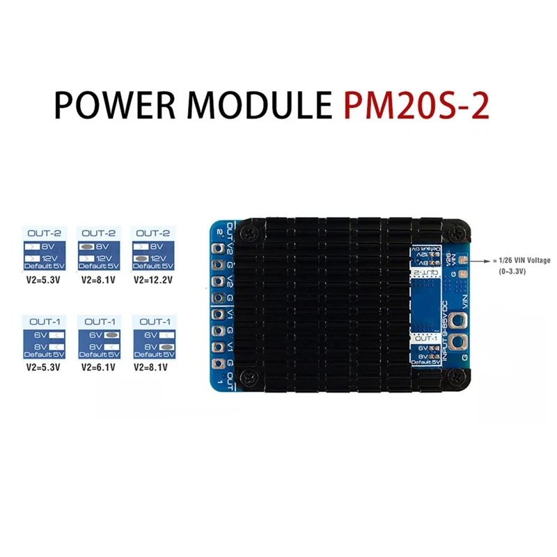 Модуль питания PM20S-2 9V-85V DC In 4-20S Lipo с двумя автономными понижающими регуляторами