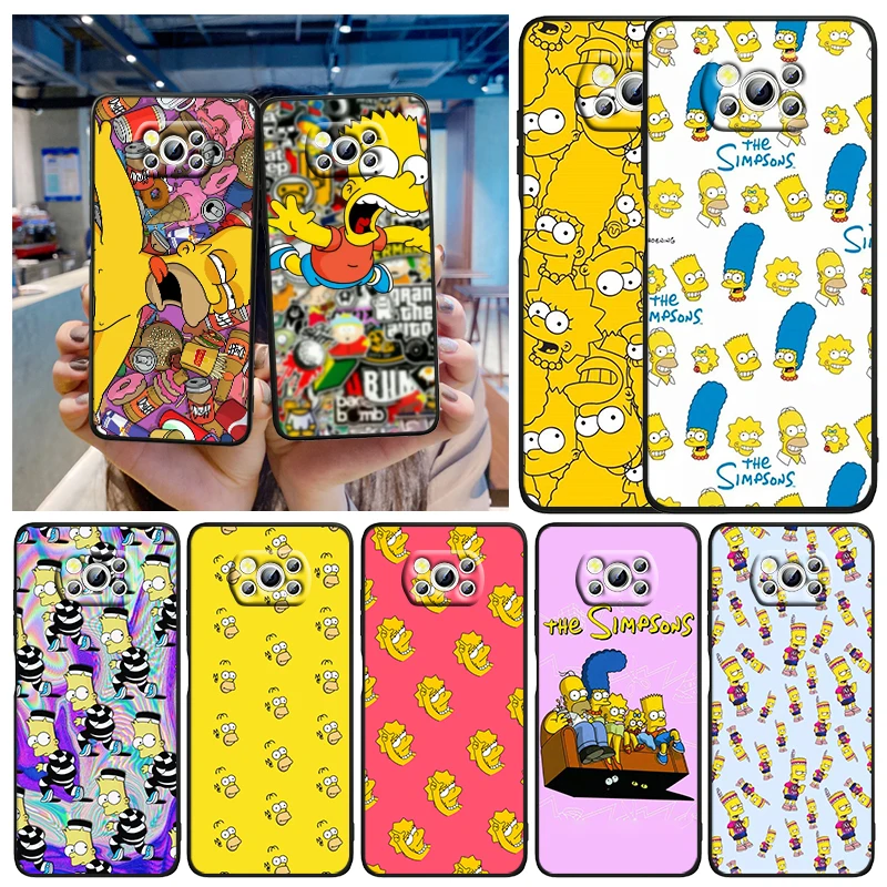

Boy Family The Simpsons For Xiaomi Civi Mi Poco X3 NFC F3 GT M4 M3 M2 X2 F2 Pro C3 F1 Silicone Shell Capa Black Phone Case