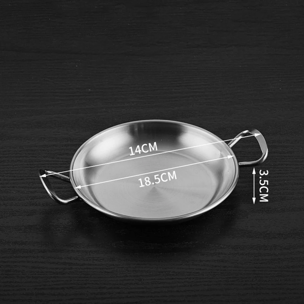 

1 Pcs Stainless Steel Pan Durable Easy To Clean Gas Hob Induction Hob Non-allergenic Non-toxic Silver/Gold Snack Pan