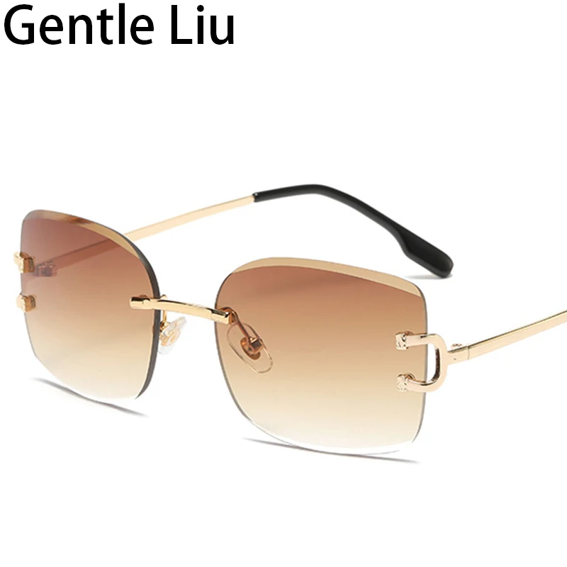

Vintage Square Rimless Sunglasses Men 2023 Luxury Brand Frameless Sun Glasses for Male Retro Shades Eyewear UV400 Lentes De Sol