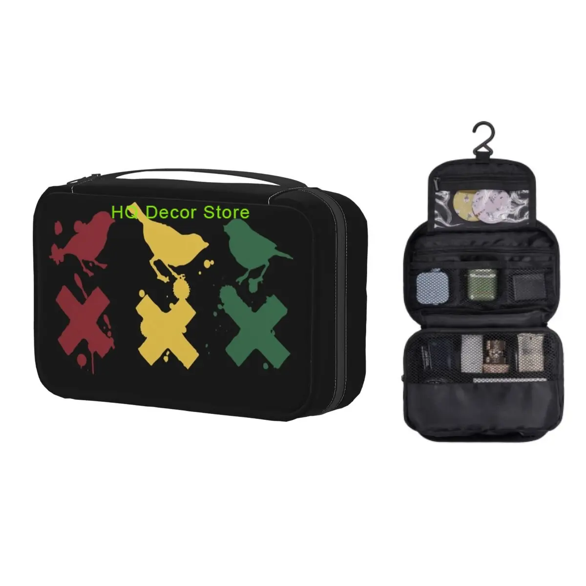 

Custom Ajax Bob Marley 3 Little Birds Toiletry Bag Women Makeup Cosmetic Organizer Ladies Beauty Storage Dopp Kit Case
