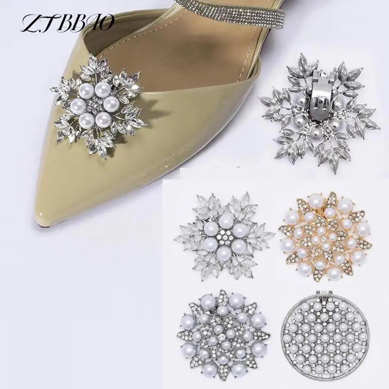 

2PCS Shiny Rhinestone Clips For DIY Shoes Decorative Elegant Women Bridal Wedding Shoes High Heel Charm Buckle Shoes Accessories