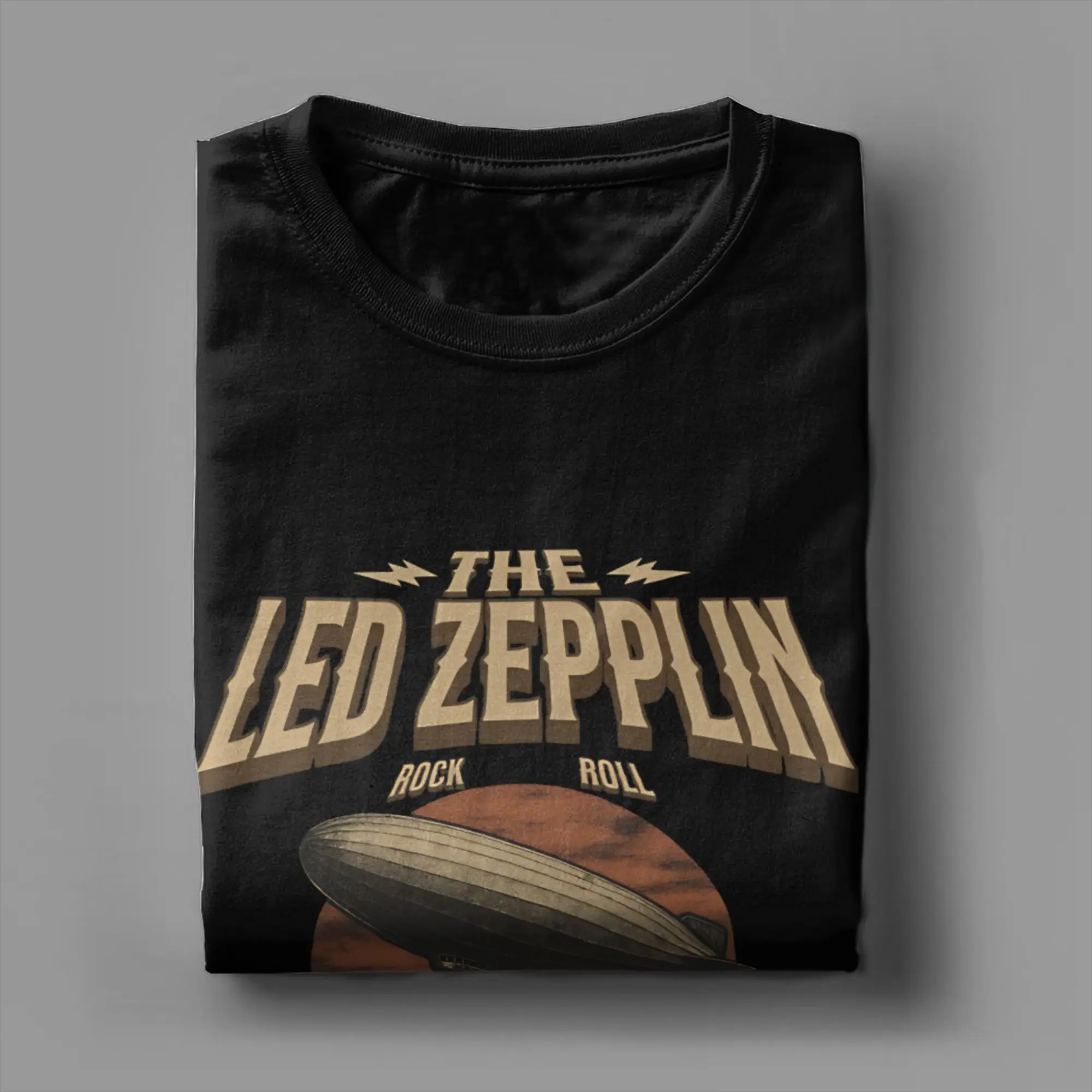 Фото Футболка The Mother Ship Led Zeppelin, мужская уличная одежда, пляжные футболки с круглым вырезом, хип-хоп футболки с узором, одежда больших размеров №4