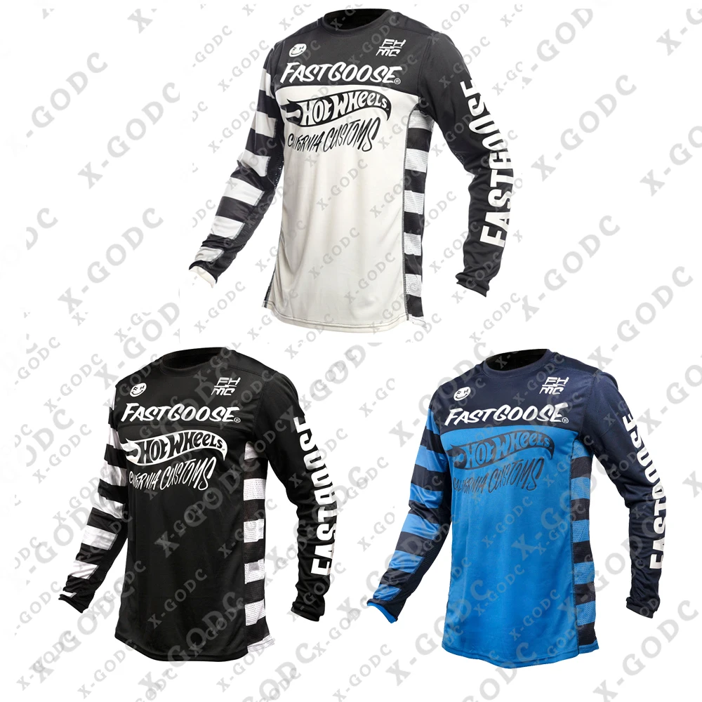 

Men's FASTGOOSE Mtb Motocross jerseys Long Sleeve Downhill Mountain Bike Shirt Quick Drying Breathable Cycling jerseys Clothing