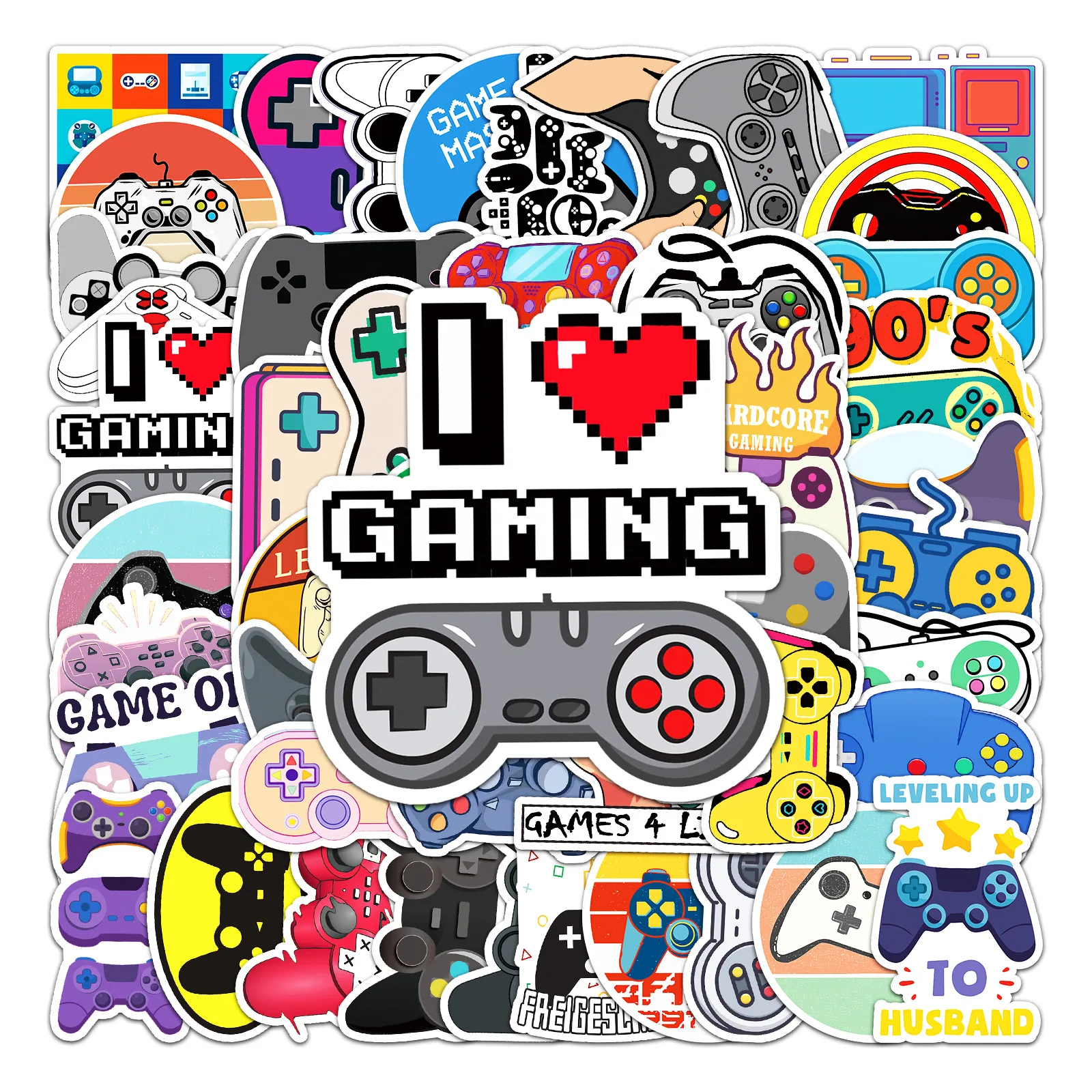 

10/50pcs Gamepad Graffiti Stickers Skateboard Laptop Suitcase Phone Skateboard Bike Car Waterproof Sticker for Kids Toy