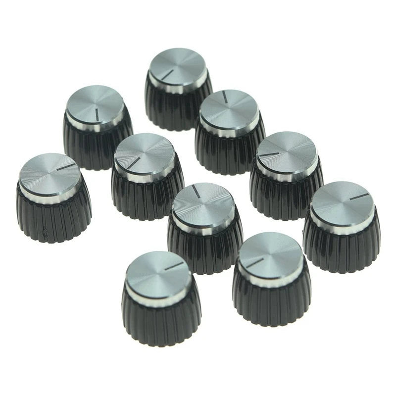 

Dropship-100Pcs Guitar AMP Amplifier Push On Fit Knobs Aluminum Cap Top Fits 6Mm Diameter Pots For Marshall Amplifiers