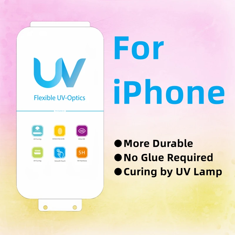 

Защитная пленка для экрана с УФ-защитой для iphone 13 12 11 Pro Max, не закаленное стекло для Apple 6, 7, 8 Plus, SE2, X, XS, XR, полное покрытие, защитная пленка