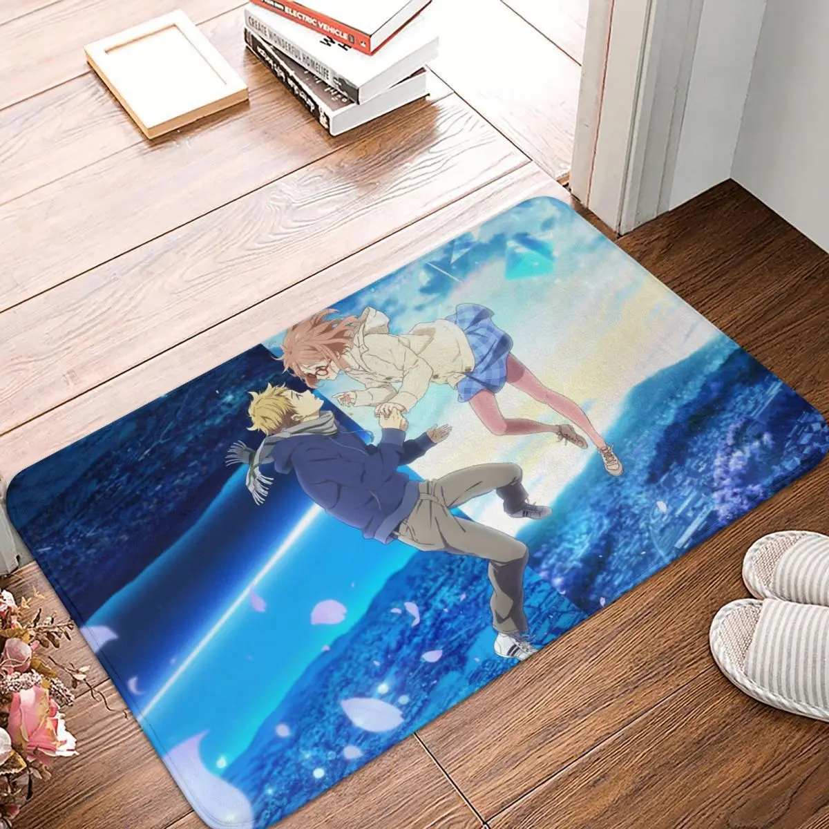 

Beyond The Boundary Non-slip Doormat Kuriyama Mirai And Kanbara Akihito Bath Bedroom Mat Prayer Carpet Indoor Pattern Decor