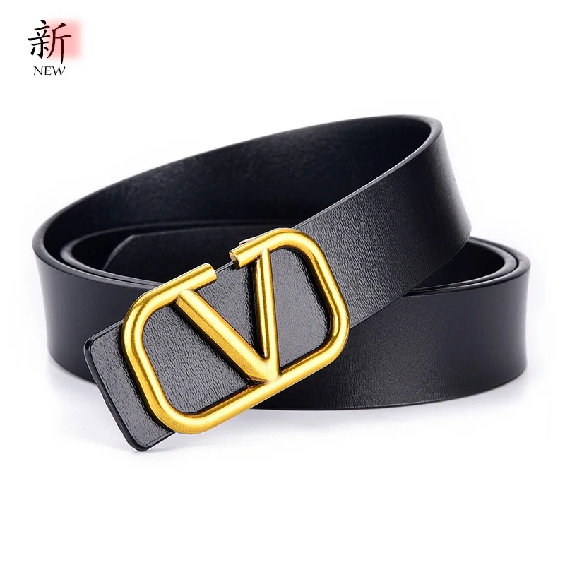 

Women's Leather Belt Fashion Versatile Leather Belt Women's Smooth Buckle Pants Belt Designer Belts Women High Quality