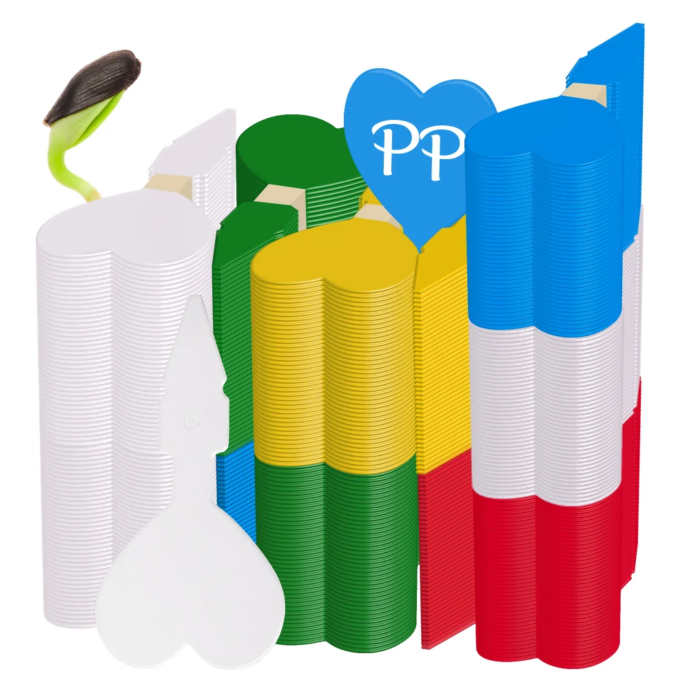 8.2x4.7cm Heart-shaped Thick Colorful Garden Tags Recording Plant Information Labels Plastic Marker Reusable Classification Sign