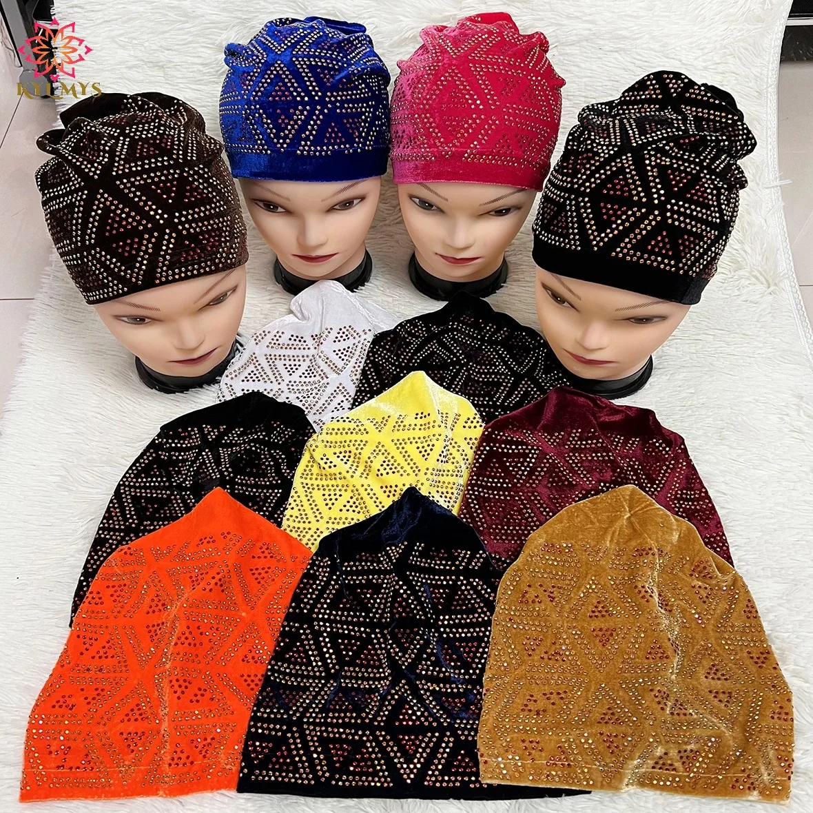 

Latest Limited Time Muslim Female Turban Hat Bonnet Elastic FabricHot Rhinestone Solid Indian Beanie Hair Bonnets Cap For Women