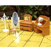6pcs miniature bedroom furniture dresser desk mirror toys set doll house accessories for children girl birthday christmas gifts