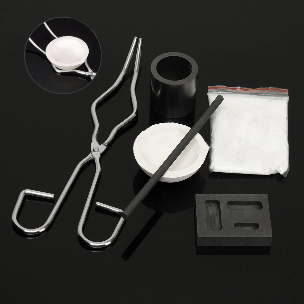 

6 шт., золотистый/серебристый графитовый тигель