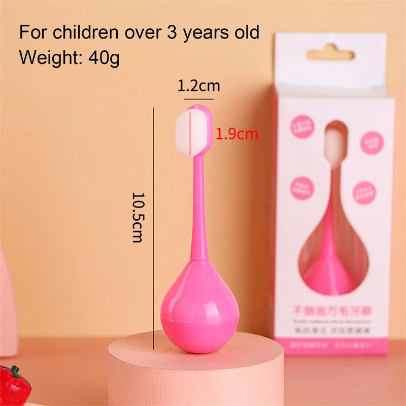 

Soft Kids Toothbrush Tooth-hugging Toothbrush Tumbler Design Soft Silicone Bristles