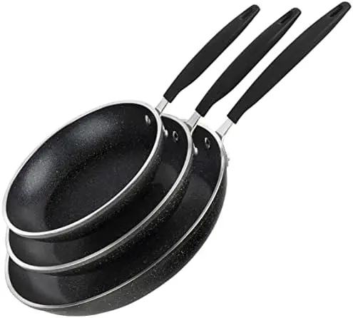 

Frying Pan Set, 3 Piece Nonstick Fry Pans, 8\u201D, 10\u201D & 12\u201D Nonstick Mineral and Diamond Triple Coated Frying Pa Rot